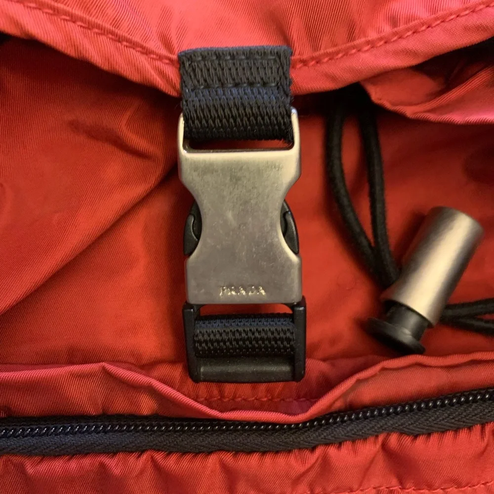 Authentic Preloved Prada Red Backpack Stylish Durable Design - Picture 7 of 10